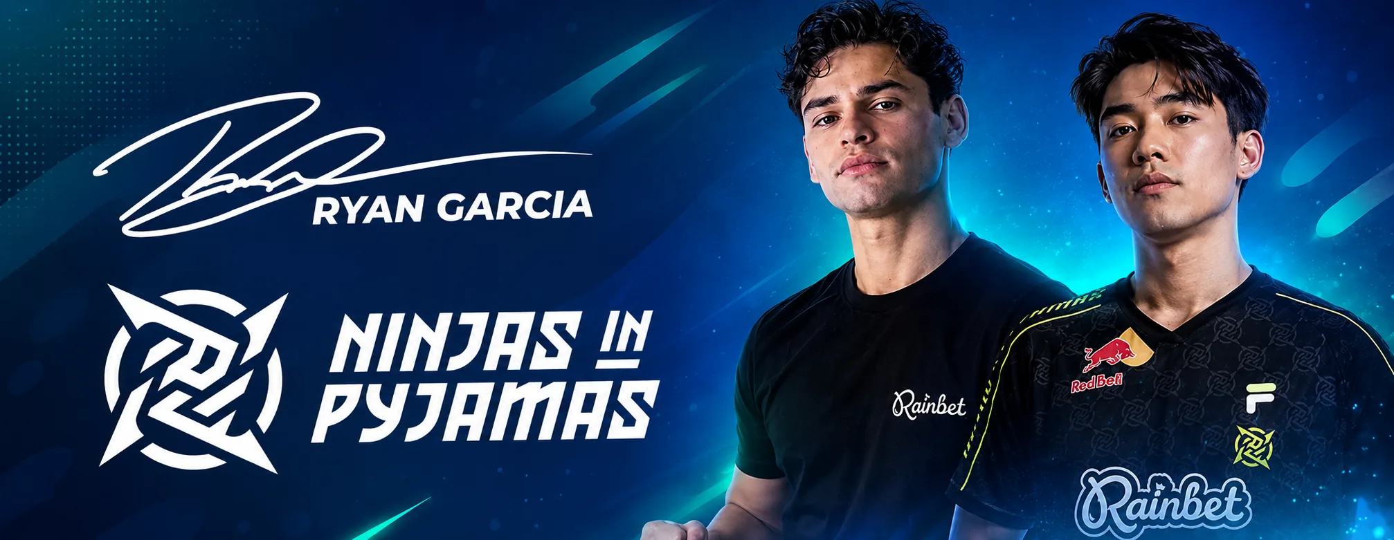 Rainbet sports and esports sponsor promotion banner